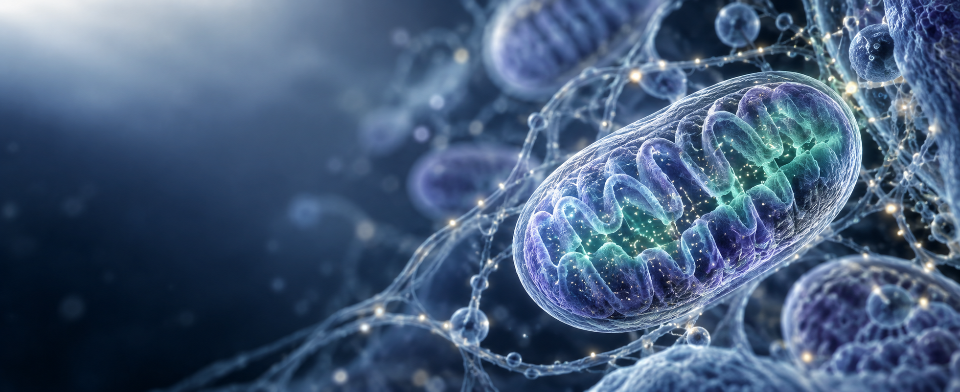 Biomedical representation of a mitochondrion and cellular communication